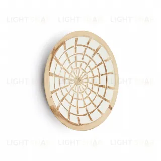 Настенная панель Mely из массива дерева альбиция белая Ø 50 см 101081