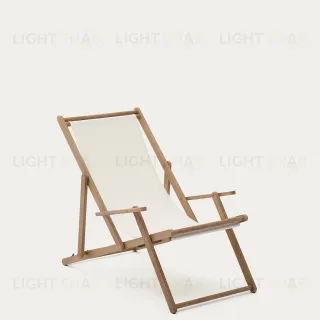 Cкладное кресло Vilara для улицы из акации и текстиля белого цвета 262389