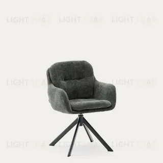 Lexa Вращающееся кресло из зеленого шенилла и стальными зелеными ножками 218525