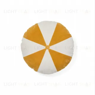 Odet Круглая подушка из 100% хлопка бело-горчичная 209233