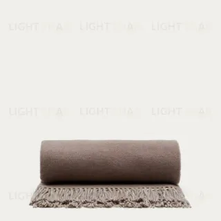 Двухсторонний плед Daiara из смеси коричневого шерстяного меланжа и бежевого цвета, 170 x 130 см 210824