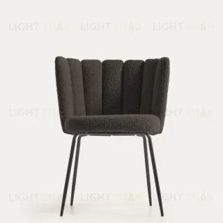 Стул Aniela из черной ткани букле и металла с черной отделкой 108105