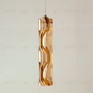  Подвесной светильник Cloyd ICEBERG-A P1 / Ø8 см - латунь - янтарное стекло (арт.11642)  11642