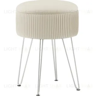 Пуф Астор бежевый серебряные ножки УТ000041379