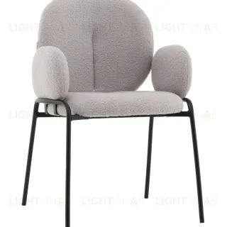 Стул с подлокотниками Моллек букле светло-серый УТ000041635