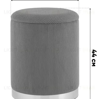 Пуф Эмили с ящиком серебро вельвет молочный УТ000040194