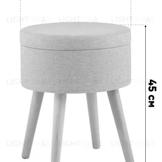 Пуф с ящиком Store Woody рогожка серая УТ000040158