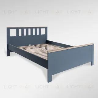 2.08.04.070.16 САГА кровать двойная 160х200 темно-бирюзовая/ясень 2.08.04.070.16