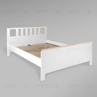 2.08.04.070.14 САГА кровать двойная 160х200 белая/ясень 2.08.04.070.14