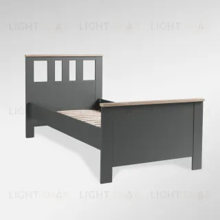 2.08.04.050.15 САГА кровать одинарная 90х200 серая/ясень 2.08.04.050.15