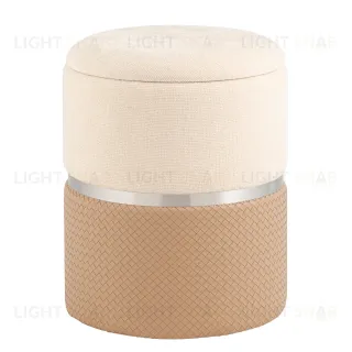 Пуф Кэрри с ящиком серебро шенилл бежевый УТ000039382