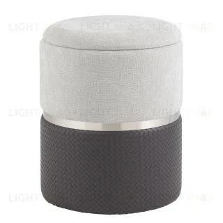 Пуф Кэрри с ящиком серебро шенилл серо-черный УТ000039383