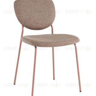 Стул обеденный Gigi шенилл коричневый розовые ножки УТ000039033