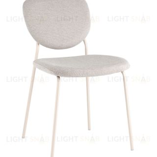 Стул обеденный Gigi шенилл серый белые ножки УТ000039036