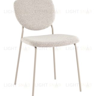 Стул обеденный Gigi серо-бежевый букле кремовые ножки УТ000039038