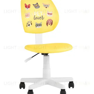 Кресло компьютерное детское ЛОЛО Pet Lover желтый пластик белый УТ000039086