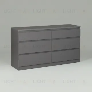 2.03.02.080.4 КАСТОР комод 6 ящиков RU серый 2.03.02.080.4