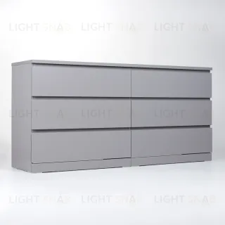 S01088 Варма 6Д комод 160х77х40, серый S01088