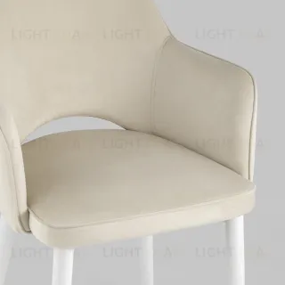 Стул Венера велюр кремовый ножки белые УТ000037662