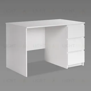 Стол КАСТОР письменный однотумбовый с тремя ящиками, цвет белый 2.03.06.090.1