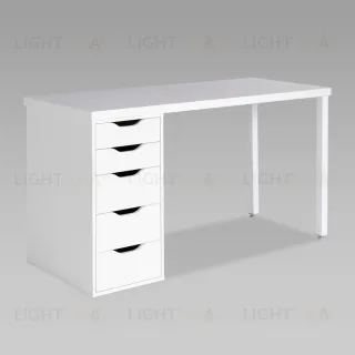 Стол письменный Ингар белый, 140x75, с одной тумбой S00456