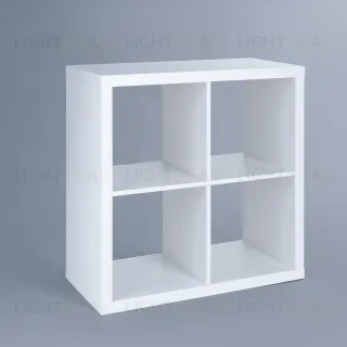 Стеллаж Фора 4, квадратной формы с четырьми открытыми ячейками, тамбурат, цвет белый S00029