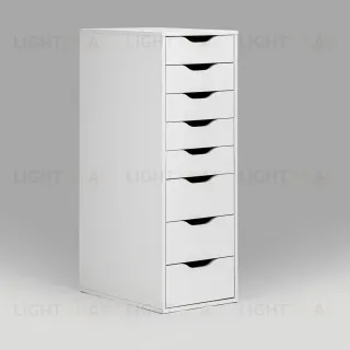 Комод Ингар белый высокий с пятью выдвижными ящиками S00395