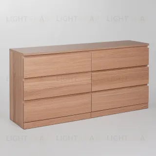 Комод Варма 6Д большой с шестью выдвижными ящиками, цвет дуб белёный S00319