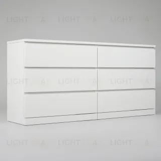 Комод Варма 6Д большой с шестью выдвижными ящиками, цвет белый S00296