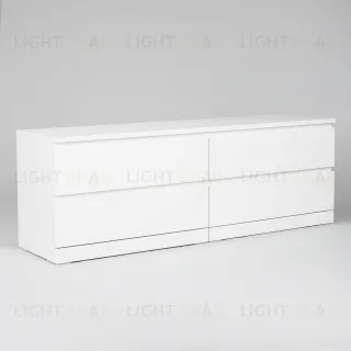 Комод Варма 4Д низкий с четырьмя выдвижными ящиками, цвет белый S00265