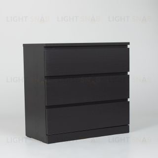 Комод Варма 3 с тремя выдвижными ящиками, цвет ясень черный S00210