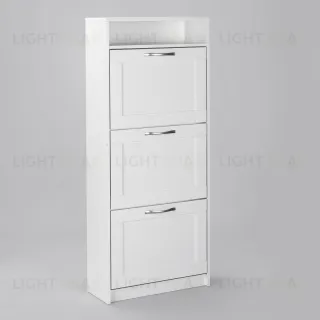 Тумба СИРИУС с нишей и тремя откидными полками для обуви, цвет белый 2.02.10.440.1