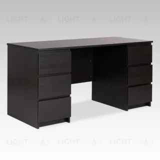 Стол КАСТОР письменный двухтумбовый с шестью ящиками, цвет Дуб Венге 2.03.06.040.5