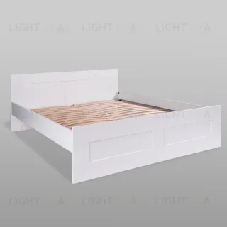 Кровать СИРИУС двухспальная с ортопедическим основанием 180х200, цвет белый 2.02.04.210.1