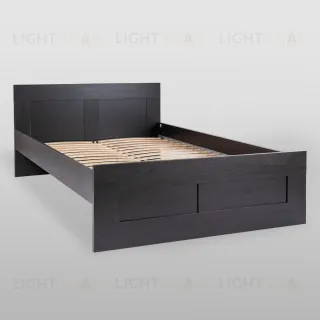 Кровать СИРИУС двухспальная с ортопедическим основанием 140х200, цвет Дуб Венге 2.02.04.190.5