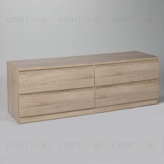 Комод МАЛЬТА низкий с четырьмя выдвижными ящиками, цвет Дуб Сонома 2.05.02.030.3