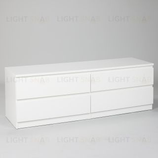 Комод МАЛЬТА низкий с четырьмя выдвижными ящиками, цвет белый 2.05.02.030.1