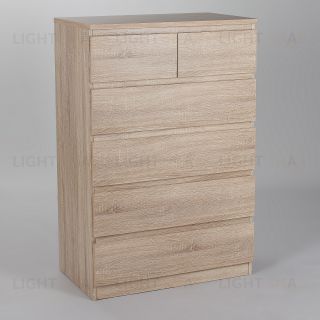 Комод МАЛЬТА высокий с шестью выдвижными ящиками, цвет Дуб Сонома 2.05.02.100.3