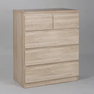 Комод МАЛЬТА высокий с пятью выдвижными ящиками, цвет Дуб Сонома 2.05.02.080.3