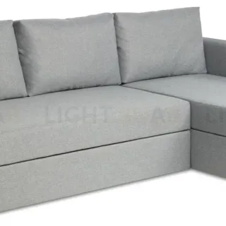 Диван угловой трехместный Вало с коротким подлокотником, серый, ткань рогожка VALCSB MA90SA