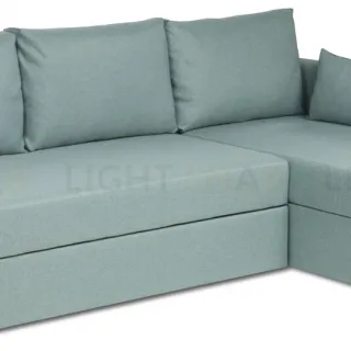 Диван угловой трехместный Вало с длинным подлокотником, мятно-серый, цвет рогожка VALCSB TW15LA