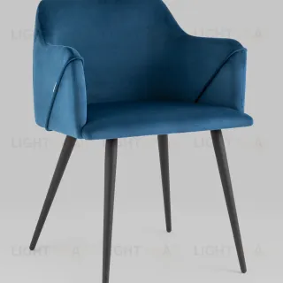 Стул с подлокотниками Джоэл велюр синий УТ000036690