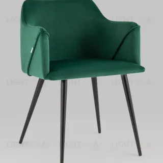 Стул с подлокотниками Джоэл велюр зелёный УТ000036691