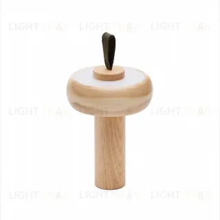 Luba Переносная настольная лампа из массива ясеня и зеленой хлопковой ручкой 178106