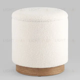 Пуф с ящиком Холли S тедди белый УТ000036432