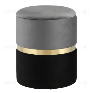 Пуф Кэрри с ящиком велюр серо-черный УТ000025555