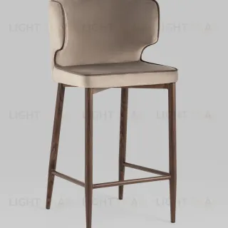 Стул полубарный Матео с кантом велюр шампань ножки дерево УТ000035021