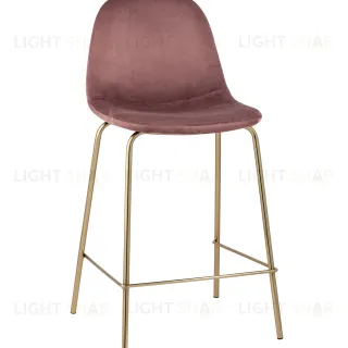 Стул полубарный Валенсия велюр розовый золотые ножки УТ000004429