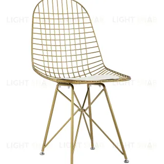 Стул обеденный Eiffel золотой с белой подушкой УТ000004228