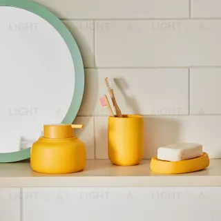 Chia Мыльница из искусственного камня горчичная 109607